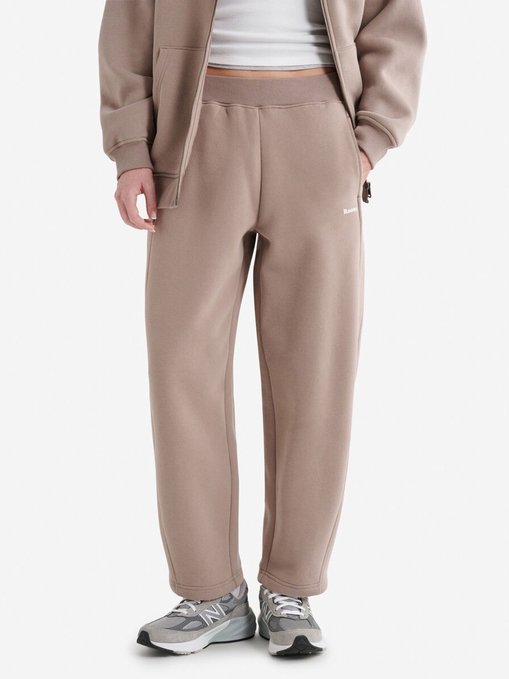 BNWT ROOTS Cloud Barrel Mushroom Brown Taupe Relaxed Sweatpants size XS